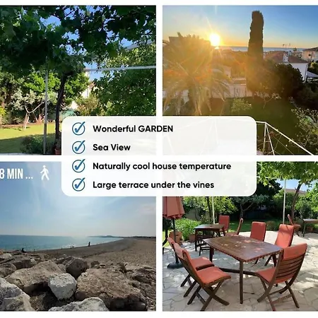 Semesterbostad La Croix Lorette- 190m2, 10 Personnes Max, 65m2 De Terrasse, Barbecue, 200m2 De Jardin, Parking, Wifi, Vue Mer,10min A Pied De Galets Antibes